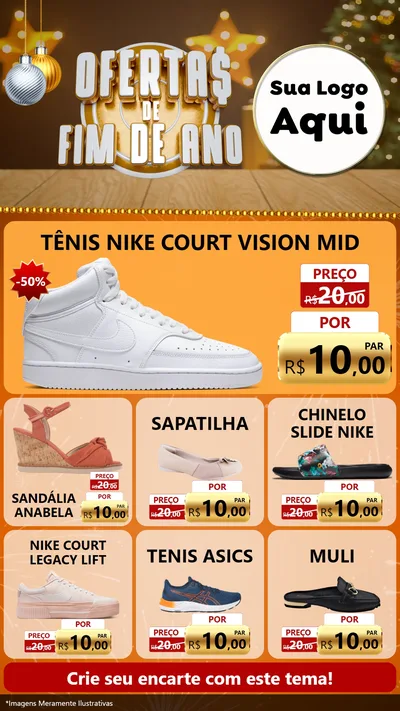 Modelo de Rede Social para Stories com o tema Ofertas de Fim de Ano para Calçados