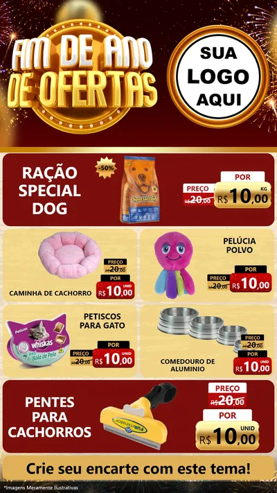 Modelo de TV para TV Vertical com o tema Fim de Ano de Ofertas para Pet Shop