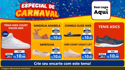 Modelo de TV para TV Horizontal com o tema Especial de Carnaval para Calçados