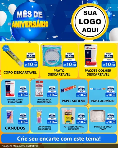 Modelo de Rede Social para Feed Instagram com o tema Mês de Aniversário para Embalagens