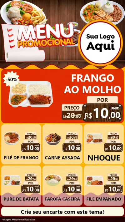 Modelo de Rede Social para Stories com o tema Menu Promocional para Restaurante