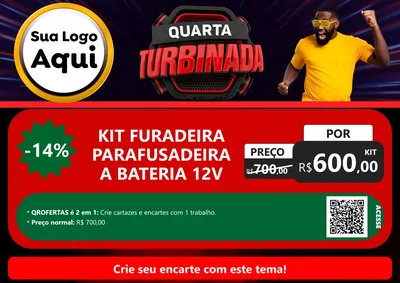 Modelo de Cartaz para Cartaz A4 Horizontal com o tema Quarta Turbinada para Maquinas e Ferramentas