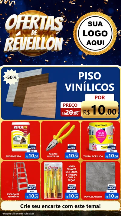 Modelo de Rede Social para Stories com o tema Ofertas de Réveillon para Material para Construção