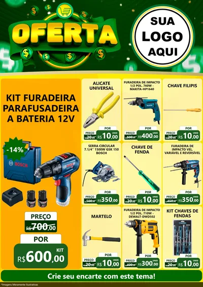 Modelo de Encarte para Encarte A4 Vertical com o tema Oferta para Maquinas e Ferramentas
