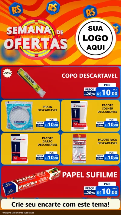 Modelo de TV para TV Vertical com o tema Semana de Ofertas para Embalagens