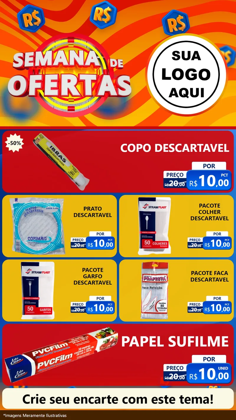 Modelo de TV para TV Vertical com o tema Semana de Ofertas para Embalagens