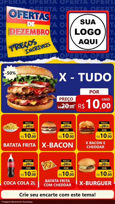 Modelo de Rede Social para Stories com o tema Ofertas de Dezembro - Preços Incríveis para Hamburgueria
