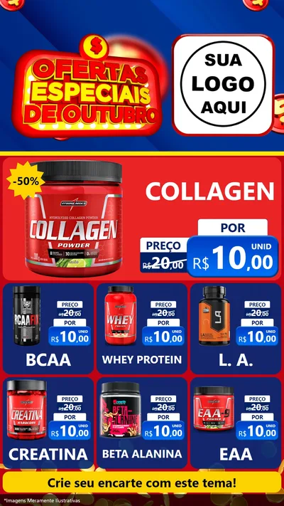 Modelo de Rede Social para Stories com o tema Ofertas Especiais de Outubro para Suplementos alimentares