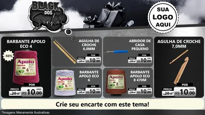Modelo de TV para TV Horizontal com o tema Black dos Sonhos para Armarinho e Aviamentos
