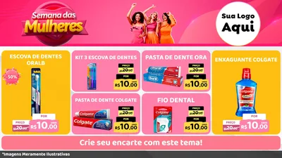 Modelo de TV para TV Horizontal com o tema Semana das Mulheres para Higiene Pessoal