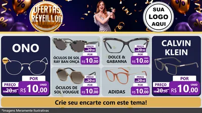 Modelo de TV para TV Horizontal com o tema Ofertas de Réveillon para Óticas