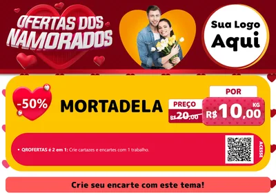 Modelo de Cartaz para Cartaz A4 Horizontal com o tema Ofertas Dos Namorados para Frios e Laticínios