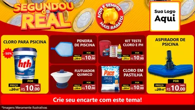 Modelo de TV para TV Horizontal com o tema Segundou do Real para Produtos para Piscina