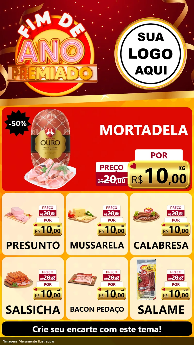 Modelo de Rede Social para Stories com o tema Fim de Ano Premiado para Frios e Laticínios