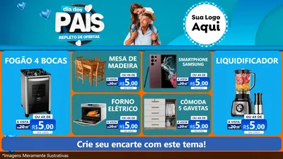 Modelo de TV para TV Horizontal com o tema Dia Dos Pais Repleto de Ofertas para Móveis e Eletro