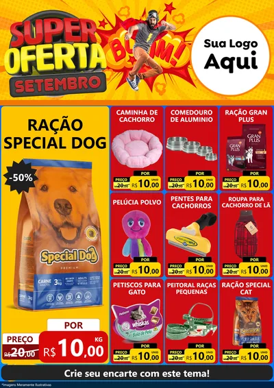 Modelo de Encarte para Encarte A4 Vertical com o tema Super Oferta Setembro para Pet Shop