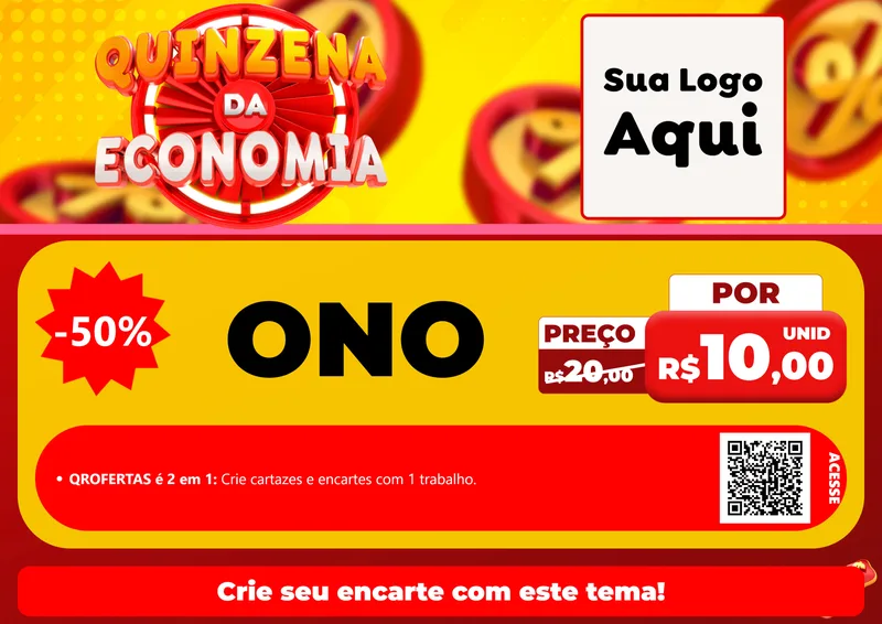 Modelo de Cartaz para Cartaz A4 Horizontal com o tema Quinzena Da Economia para Óticas