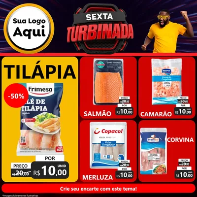 Modelo de Rede Social para Feed Facebook com o tema Sexta Turbinada para Peixaria