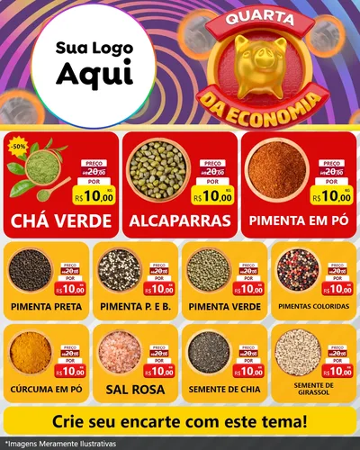 Modelo de Rede Social para Feed Instagram com o tema Quarta da Economia para Produtos Naturais