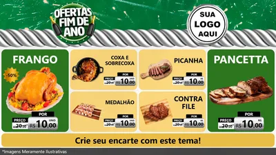 Modelo de TV para TV Horizontal com o tema Ofertas Fim de Ano para Assados