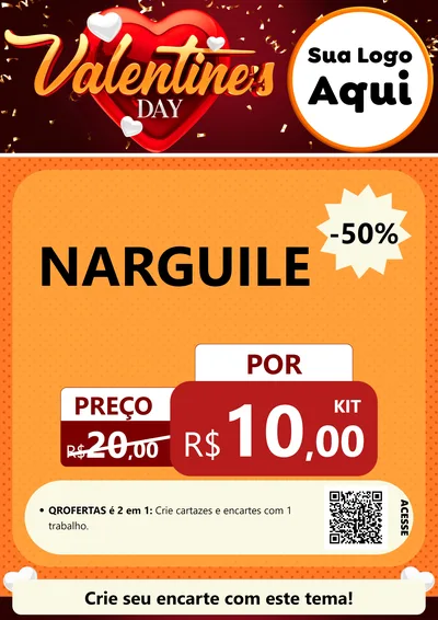 Modelo de Cartaz para Cartaz A4 Vertical com o tema Valentine's Day para Tabacaria