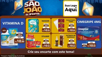 Modelo de TV para TV Horizontal com o tema São João Ofertas Imbatíveis! - Junina para Farmácia