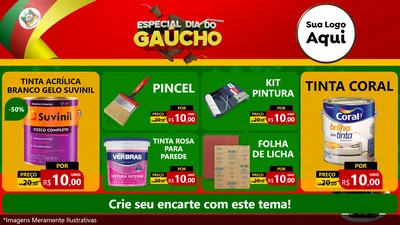 Modelo de TV para TV Horizontal com o tema Especial Dia do Gaúcho para Tintas e Ferramentas