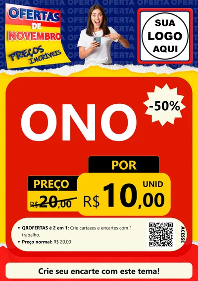 Modelo de Cartaz para Cartaz A4 Vertical com o tema Ofertas de Novembro - Preços Incríveis para Óticas