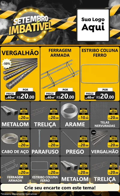 Modelo de Encarte para Encarte Grande com o tema Setembro Imbatível para Ferragens