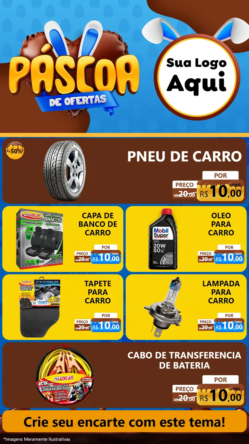 Modelo de TV para TV Vertical com o tema Páscoa de Ofertas para Auto peças
