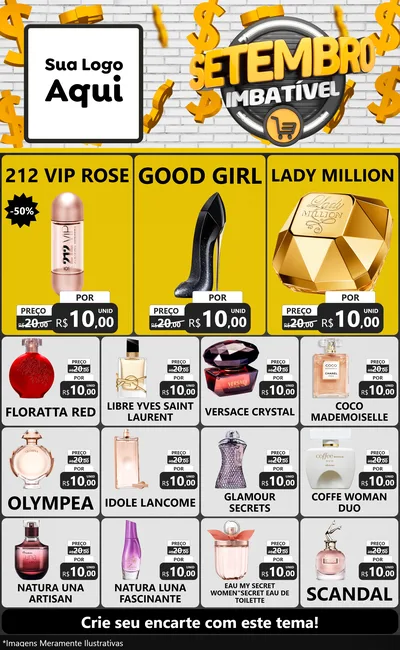 Modelo de Encarte para Encarte Grande com o tema Setembro Imbatível para Perfumes