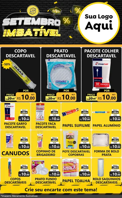 Modelo de Encarte para Encarte Grande com o tema Setembro Imbatível para Embalagens