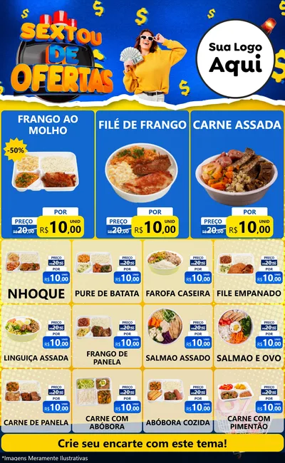 Modelo de Encarte para Encarte Grande com o tema Sextou de Ofertas para Restaurante