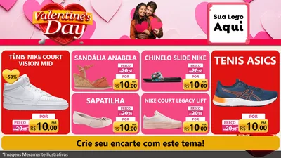 Modelo de TV para TV Horizontal com o tema Valentine's Day para Calçados
