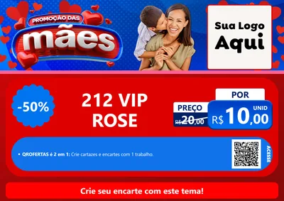 Modelo de Cartaz para Cartaz A4 Horizontal com o tema Promoção das Mães para Perfumes
