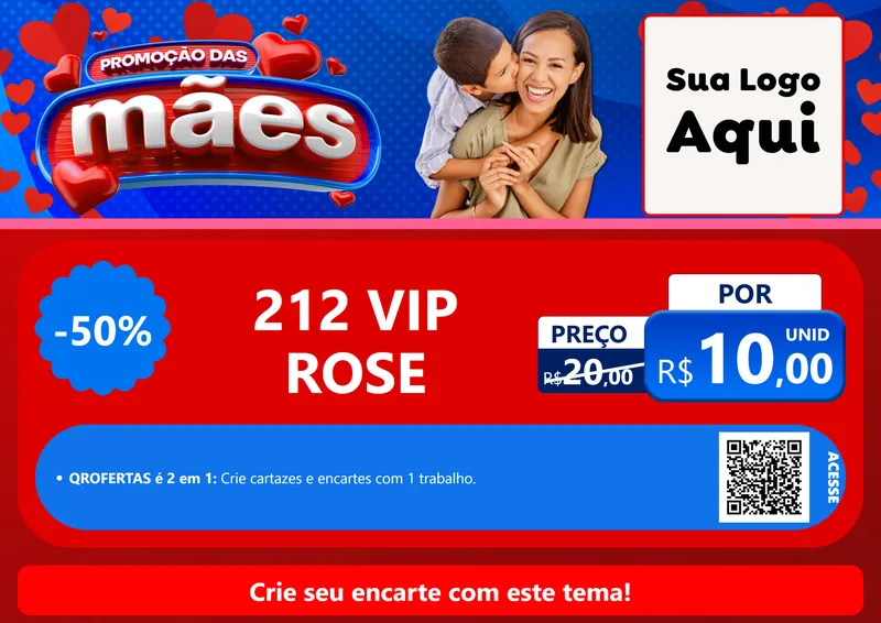 Modelo de Cartaz para Cartaz A4 Horizontal com o tema Promoção das Mães para Perfumes