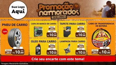 Modelo de TV para TV Horizontal com o tema Promoção Namorados para Auto peças