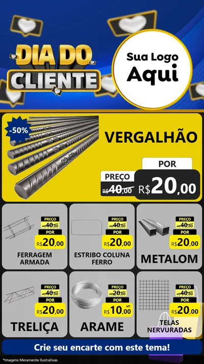 Modelo de Rede Social para Stories com o tema Dia Do Cliente para Ferragens