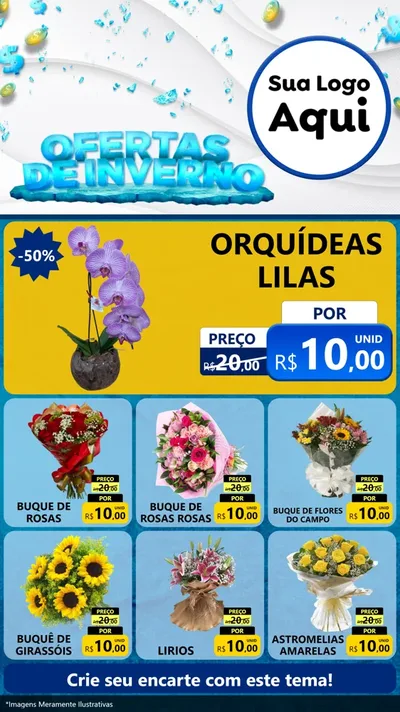 Modelo de Rede Social para Stories com o tema Ofertas de Inverno para Floricultura e jardim