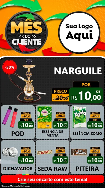 Modelo de Rede Social para Stories com o tema Mês do Cliente para Tabacaria