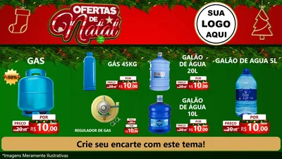 Modelo de TV para TV Horizontal com o tema Ofertas de Natal para Água e gás