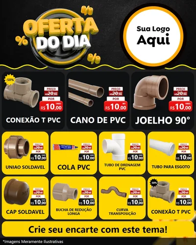 Modelo de Rede Social para Feed Instagram com o tema Oferta Do Dia para Tubos e conexões