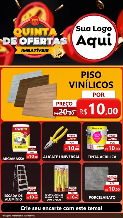 Modelo de Rede Social para Stories com o tema Quinta de Ofertas Imbatíveis para Material para Construção