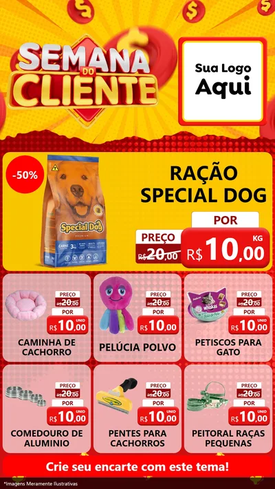 Modelo de Rede Social para Stories com o tema Semana do Cliente para Pet Shop
