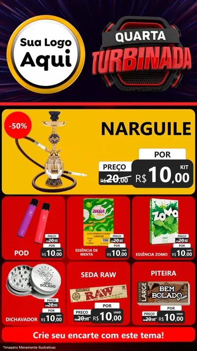Modelo de Rede Social para Stories com o tema Quarta Turbinada para Tabacaria
