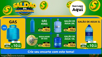 Modelo de TV para TV Horizontal com o tema Saldão da Indepêndencia para Água e gás