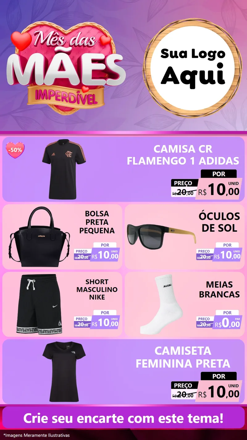 Modelo de TV para TV Vertical com o tema Mês das Mães Imperdível para Roupas e acessórios