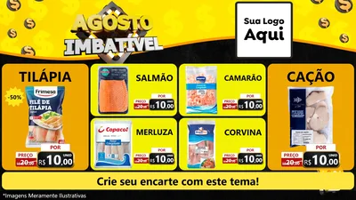 Modelo de TV para TV Horizontal com o tema Agosto Imbatível para Peixaria