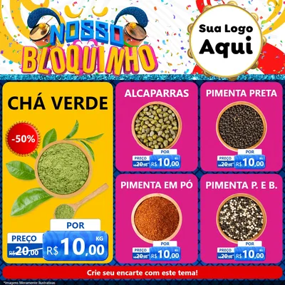 Modelo de Rede Social para Feed Facebook com o tema Nosso Bloquinho para Produtos Naturais