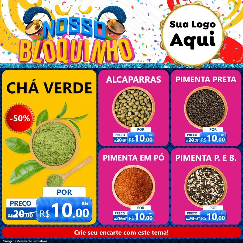 Modelo de Rede Social para Feed Facebook com o tema Nosso Bloquinho para Produtos Naturais